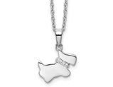 Sterling Silver Dog Charm Pendant Necklace with Chain